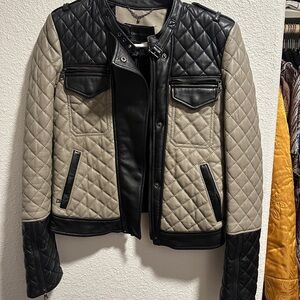 BCBG Keith Quilted Black and Gray Women's Jacket